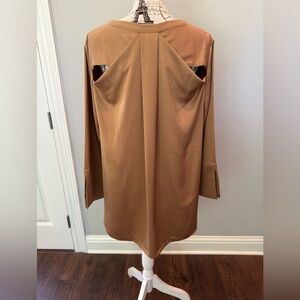 NWT Chico's Elegant Gold Blouse with Open back